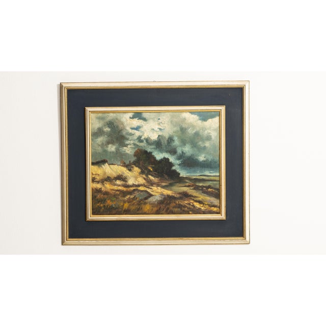 Mid 20th Century Belgium Charcoal Canvas Painting For Sale - Image 11 of 15