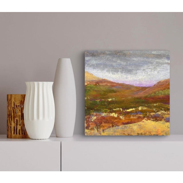 Many layers of acrylic paint, acrylic pen, ink, and textural materials create the plaintive look of this original...