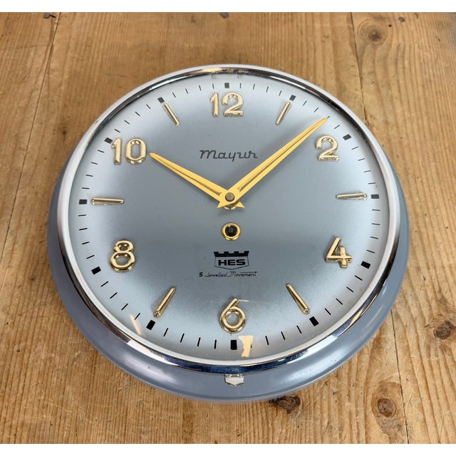 Vintage Indian Mechanical Wall Clock from HES, 1960s For Sale - Image 10 of 18