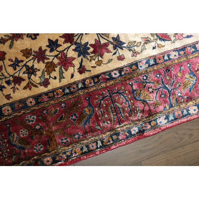 Late 19th Century Persian Silk Kashan Rug, 4'5'' X 6'5'' For Sale In New York - Image 6 of 9