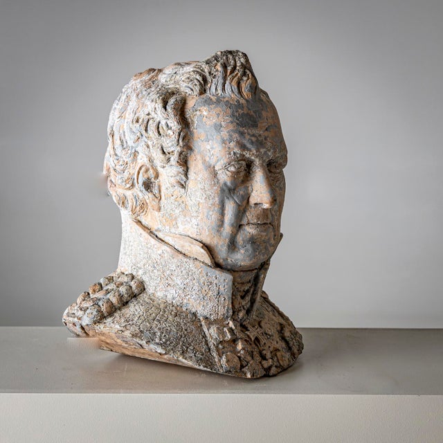 Gray Louis Weiss, Busts of Count Von Gneisenau and Von Blücher, 1858, Terracotta, Set of 2 For Sale - Image 8 of 14