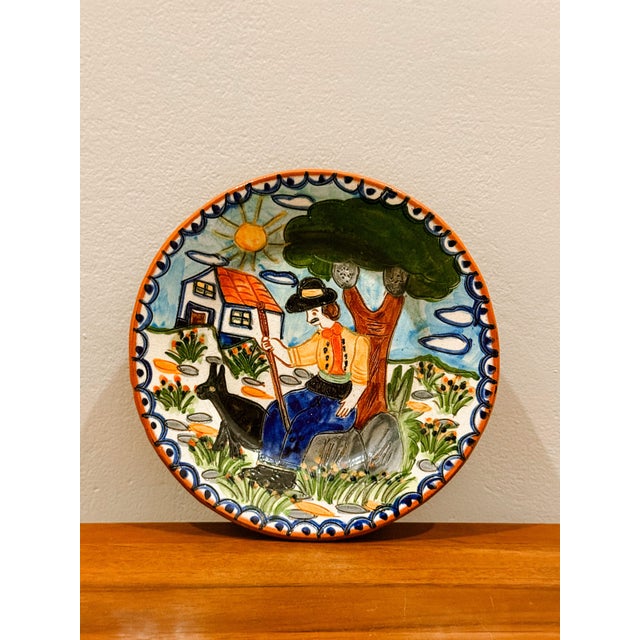 Round Decorative Figurative Ceramic Plate from Rosa Redondo, 20th Century For Sale - Image 4 of 5