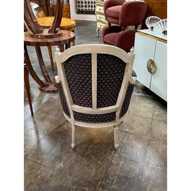 Textile French Louis XVI Bergere For Sale - Image 7 of 8