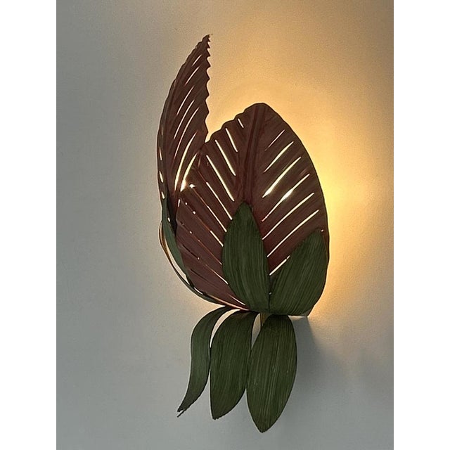 Mid-Century Double Leaf Floral Sconce by Holländer Leuchten, Germany, 1970s For Sale - Image 15 of 18