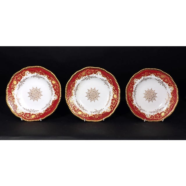 Gilded Age Coalport Porcelain Set of Dessert Plates, Set of Twelve, Retailed by Davis Collamore & Co. Ltd Circa 1900...