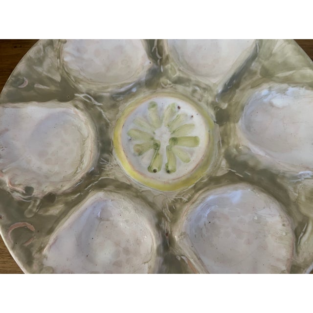 Hand Painted European Pottery Oyster Plate For Sale - Image 11 of 12