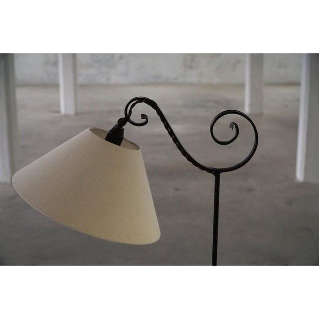 Danish Art Deco Wrought Iron Floor Lamp with Swirl Detail, 1930s For Sale - Image 9 of 17