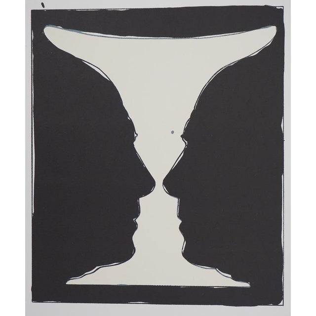 Jasper Johns (born in 1930) Coupe aux deux Picasso Original lithography (Mourlot workshop) Signed in the board On thick...