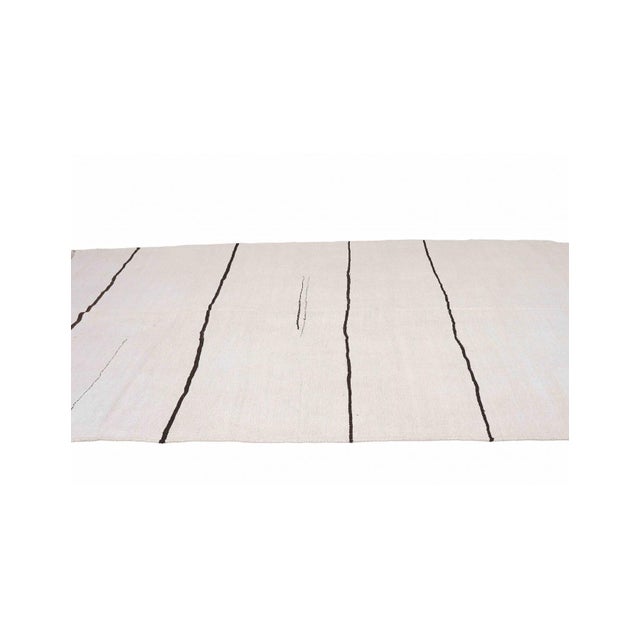 Black Striped Vintage Hemp Kilim Rug - 5`11" X 12`2" For Sale - Image 4 of 6