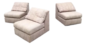 Postmodern Pink and Blue and Green Fabric Modular Sofa - 3 Pieces