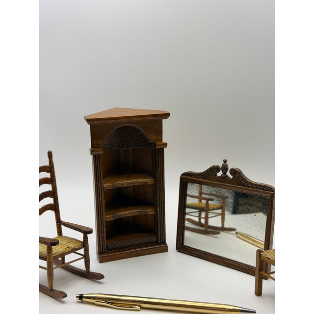 Vintage Shackman Dollhouse Miniature Furniture Set – 1:12 Scale – Wood & Glass For Sale - Image 9 of 9