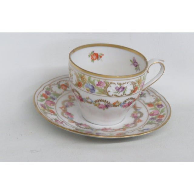 Schumann Arzberg Germany Bone China Flowers Tea Cup and Saucer Set 4650b For Sale - Image 11 of 12