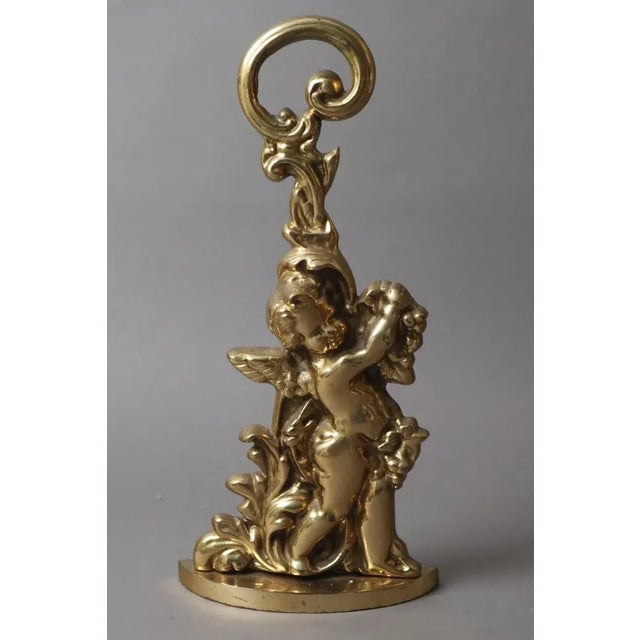 Gold Hollywood Regency Door Stop Angel in Brass, 1980s For Sale - Image 8 of 8