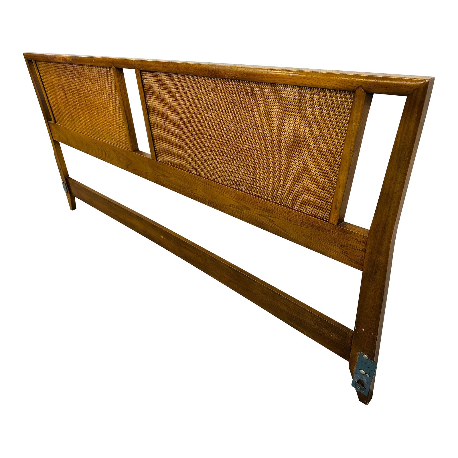 MidCentury Modern Century Walnut & Cane King Headboard Chairish