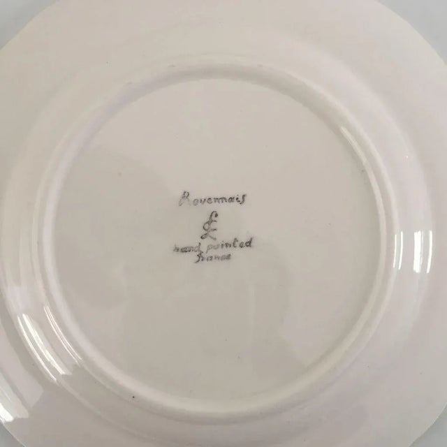 Vintage Hand Painted French Salad Plates - Set of 9 For Sale - Image 4 of 5