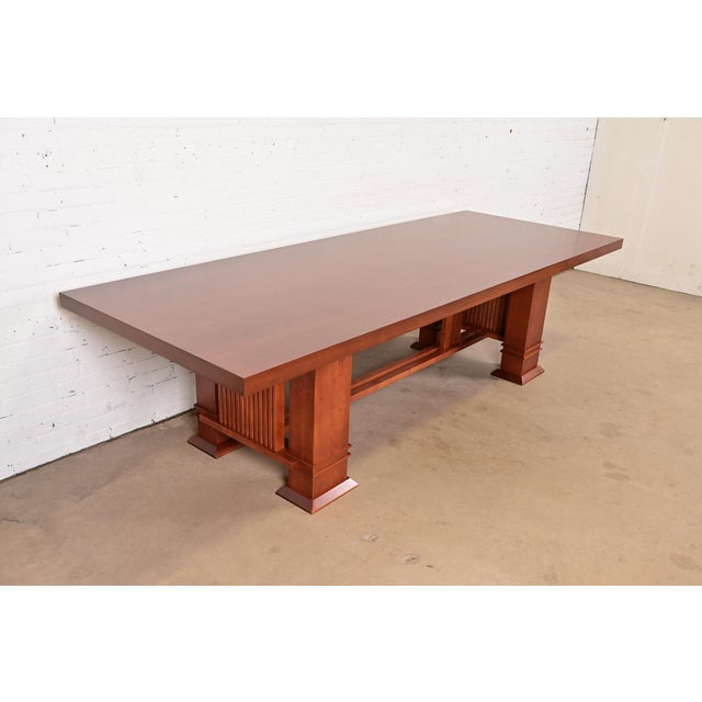 Cassina Frank Lloyd Wright for Cassina Arts & Crafts "Allen" Dining Table, Newly Refinished For Sale - Image 4 of 9
