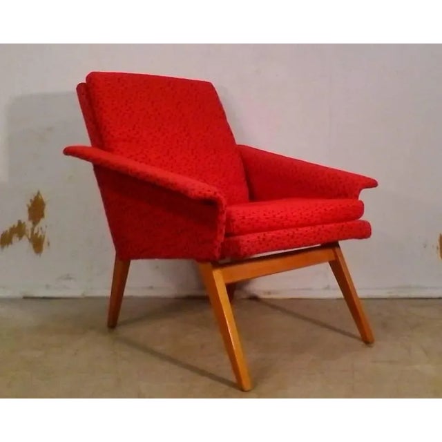 Miroslav Navratil armchair made in Czech Republic, circa 1958. The item is in good original condition included fabric...
