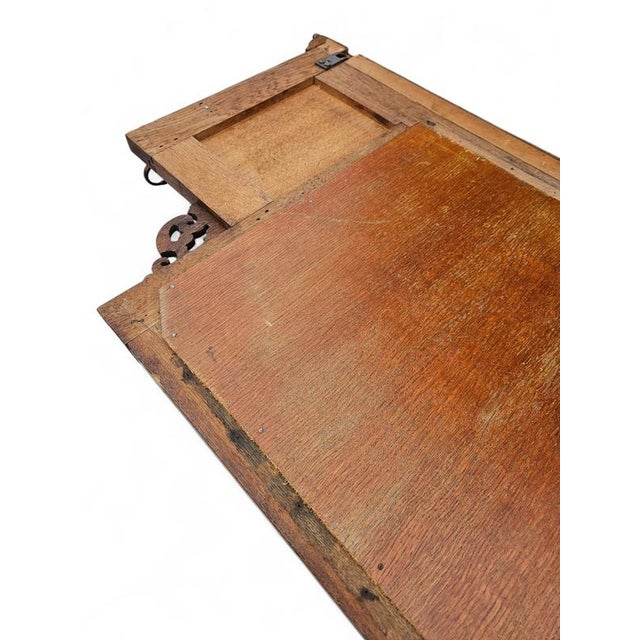 Dutch Entryway Wall Coat Rack in Carved Wood with Central Mirror, 1950s For Sale - Image 9 of 15