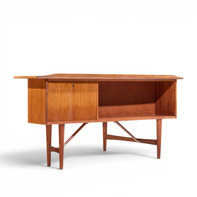 Peter Løvig Nielsen Mid Century Danish Teak Boomerang Desk For Sale In Chicago - Image 6 of 10