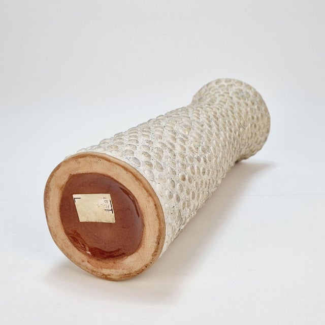 Vintage Ceramic Beige Vase, 1970s For Sale - Image 9 of 13