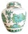 Gold Imari Hand-Painted Green Floral & Pheasant Ginger Jar – Japan, Mid 20th Century Porcelain For Sale