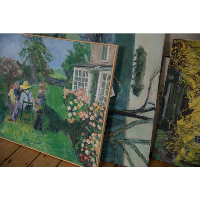 2010s Grace B. Keogh Painting "Garden Lunch" For Sale - Image 5 of 6