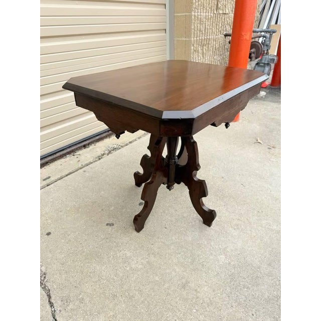Antique Victorian Eastlake Style Carved Walnut Parlor / Side Table For Sale In Washington DC - Image 6 of 10