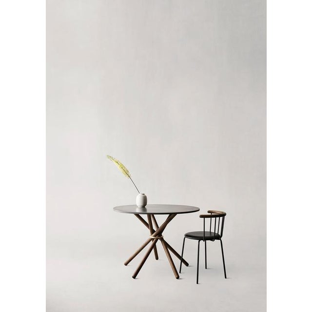 Hector Concrete Top and Dark Oak Legs Dining Table 105 by Eberhart Furniture Dimensions: D 105 x H 73 cm. Materials: Dark...