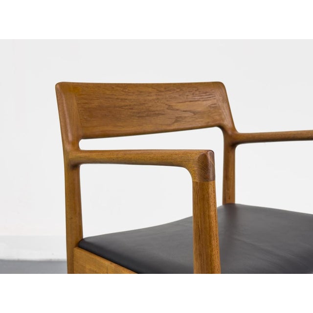 Contemporary Danish Teak and Leather Armchair by J. Nørgaard for Nørgaards Møbelfabrik, 1960s For Sale - Image 3 of 18