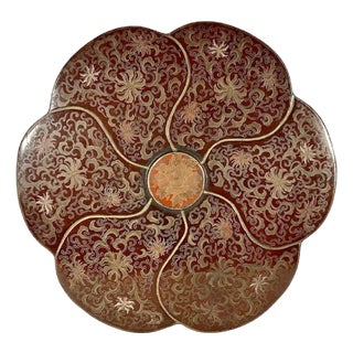 Early 18th Century Monumental Chinese Qiangjin Lacquered Box: Gold Gilt Floral Decor For Sale