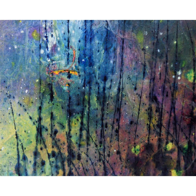 Fireflies in the Forest - Abstracted Landscape in Acrylic on Canvas Vibrant, mystical composition by California artist...