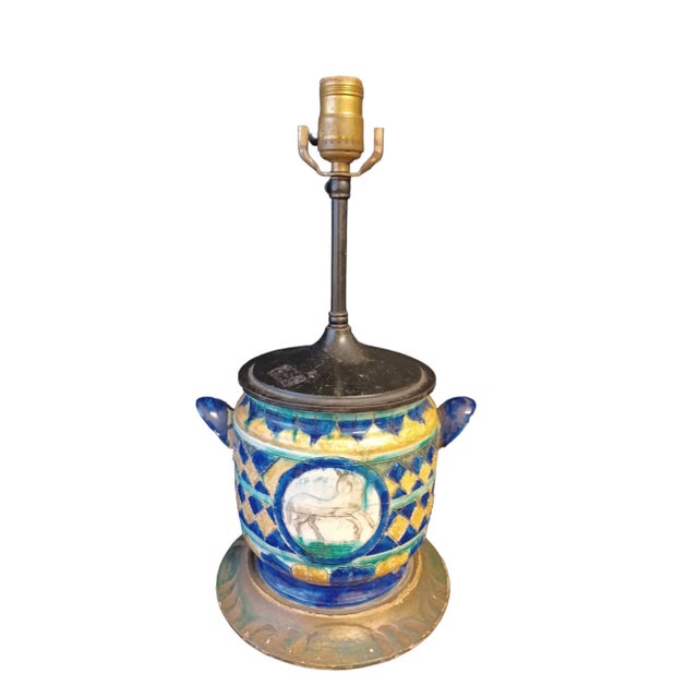 Vintage Italian Pottery Lamp in the Bitossi Style For Sale In West Palm - Image 6 of 6