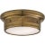 Siena Small Flush Mount in Hand-Rubbed Antique Brass with White Glass Designer: Mounting: Flush Shade Detail: White Glass...