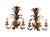 Hollywood Regency Pair of Vintage Gilt Metal Pineapple Wall Sconces For Sale - Image 3 of 12