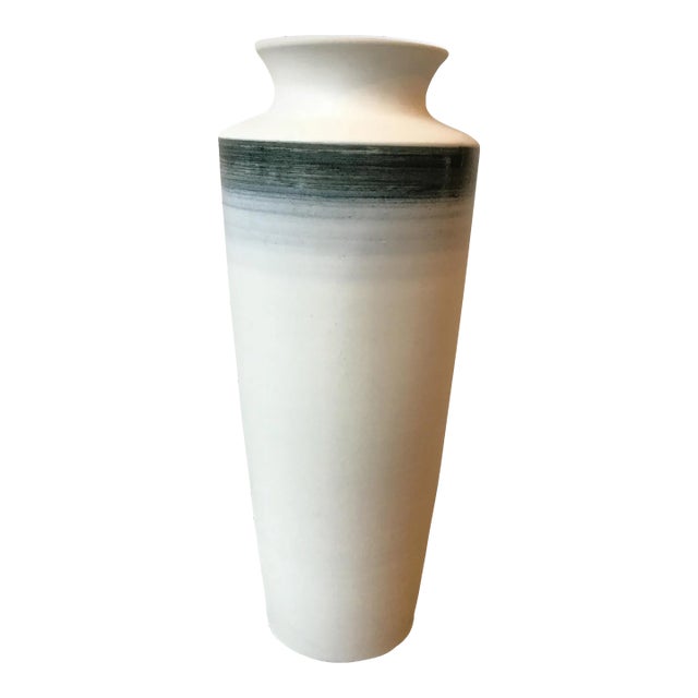 Spin Ceramics Blue and White Stripe Vase Chairish