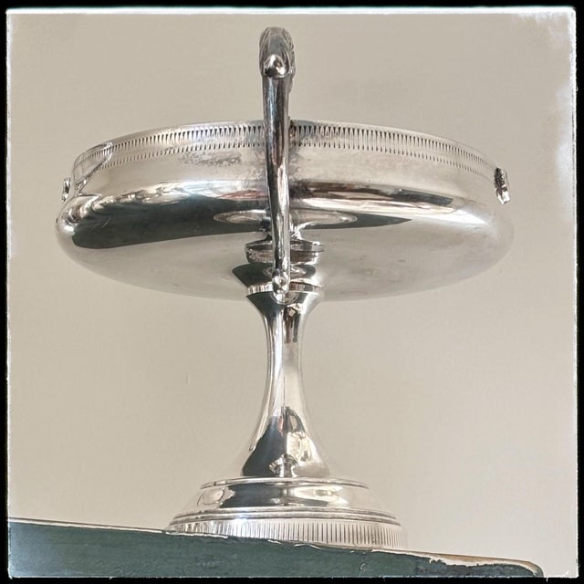 1940s Candle Holder English Silver Plated Rare Lions Handles For Sale In Columbus - Image 6 of 12