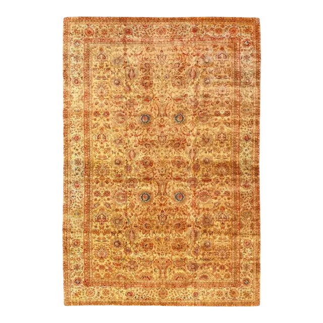 Pasargad Gold Color Fine Hand Knotted Agra Rug 12' X 18' For Sale