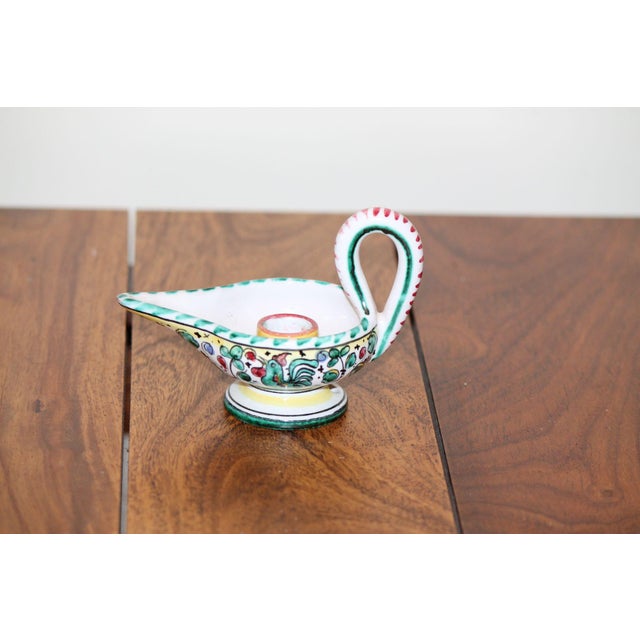 Italian Vintage, Italian Deruta Ceramiche Aladdin Finger Candlestick Holder For Sale - Image 3 of 7