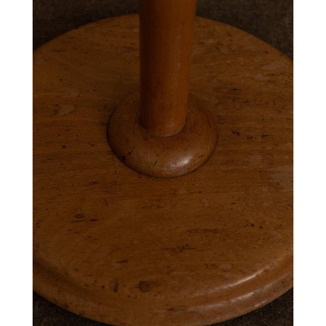 Vintage Scandinavian Beech Floor Lamp with Fabric Shade For Sale - Image 6 of 8
