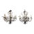 French Pair of Wrought Iron and Crystal Branch Chandeliers For Sale