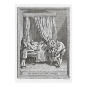 Antique Old Man and His Children Jean Baptiste Oudry Print