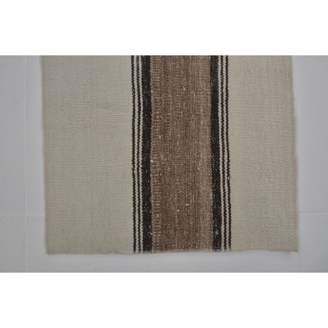 1950s Neutral Stripe Anatolian Kilim Rug For Sale - Image 9 of 10