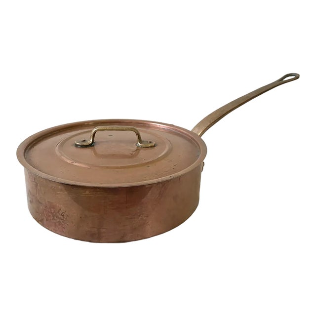 Vintage Copper Saucepan With Lid For Sale