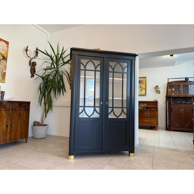 Black Art Nouveau Display Cabinet, 1920s For Sale - Image 8 of 13