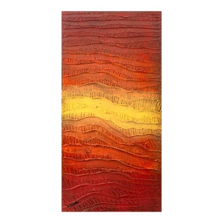 Illegibly Signed Abstraction in Red Mixed Media For Sale