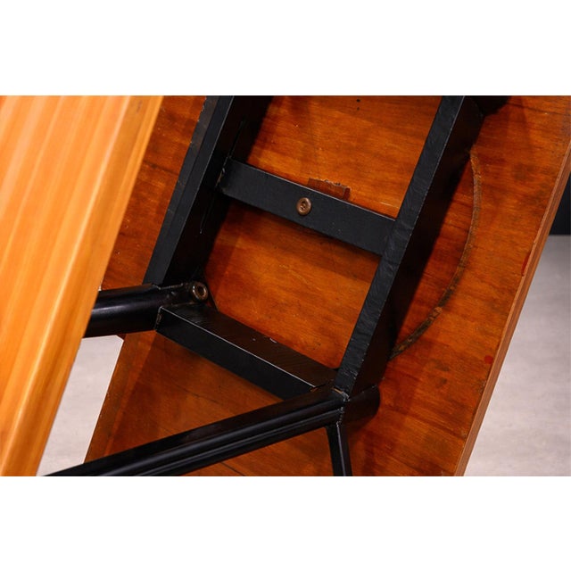 Wood Side Table With a Swivel Top in Pau Marfim & Ebony Finish, Unknown, 1950s For Sale - Image 7 of 9