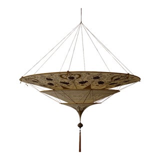 Late 20th Century Large Fortuny Three-Tiered Chandelier For Sale