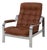 Tufted Vinyl & Chrome Recliner For Sale