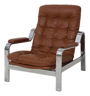 Tufted Vinyl & Chrome Recliner