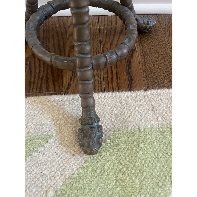 Antique Brass Bamboo Stylized Stand For Sale In New York - Image 6 of 6